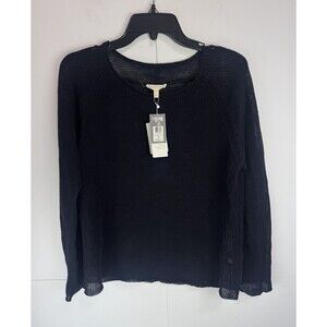 Eileen Fisher Fine Gauge Linen Mesh Scoop Neck Raglan Sleeve Top Size: PM